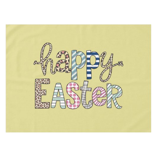 Happy Oaster Niedlich Floral Bunny Spring Leopard Tischdecke (Vorderseite (Horizontal))