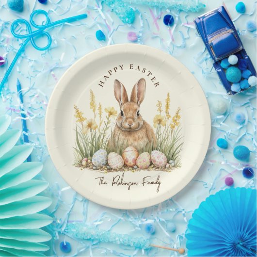 Happy Oaster Niedlich Floral Spring Rabbit Pappteller (Party)