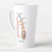 Happy Oaster Niedlich Funny Modern Bunny Rabbit Eg Milchtasse (Linke Ecke)