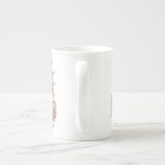 Happy Oaster Niedlich Funny Modern Bunny Rabbit Eg Porzellantasse (Rückseite)