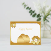 Happy Oaster Niedlich Gold Card Postkarte (Stehend Vorderseite)