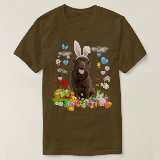 Happy Oaster Niedlich Hunde Schokolade Labrador Ei T-Shirt (Design vorne)
