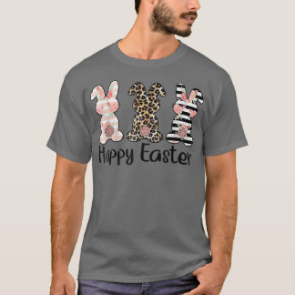 Happy Oaster Niedlich Leopard Bunnies Ostermatchin T-Shirt