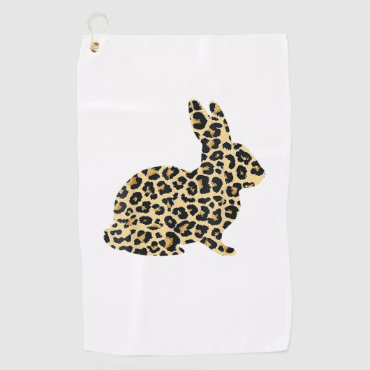 Happy Oaster Niedlich Leopard Bunny Rabbit _1 Golfhandtuch (Vorderseite)