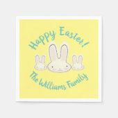 Happy Oaster Niedlich lusbunnies, gelbe benutzerde Serviette (Vorderseite)