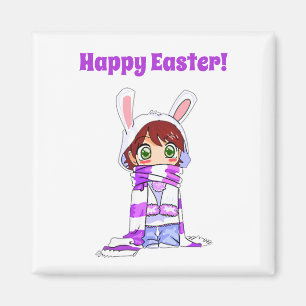 Happy Oaster Niedlich Manga Bunny Girl Cartoon Magnet
