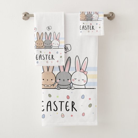 Happy Oaster Niedlich Oaster Bunnies Badhandtuch Set (Insitu)