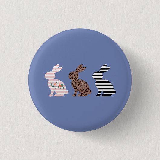 Happy Oaster Niedlich Osterleopard Bunny Rabbit Button (Vorderseite)