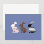 Happy Oaster Niedlich Osterleopard Bunny Rabbit Einladung (Vorne/Hinten)