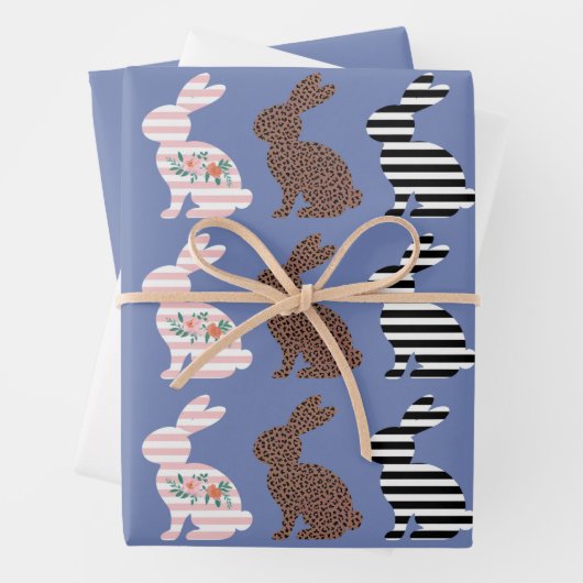 Happy Oaster Niedlich Osterleopard Bunny Rabbit Geschenkpapier Set (Beispiel)