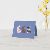 Happy Oaster Niedlich Osterleopard Bunny Rabbit Karte (Gelbe Blume)