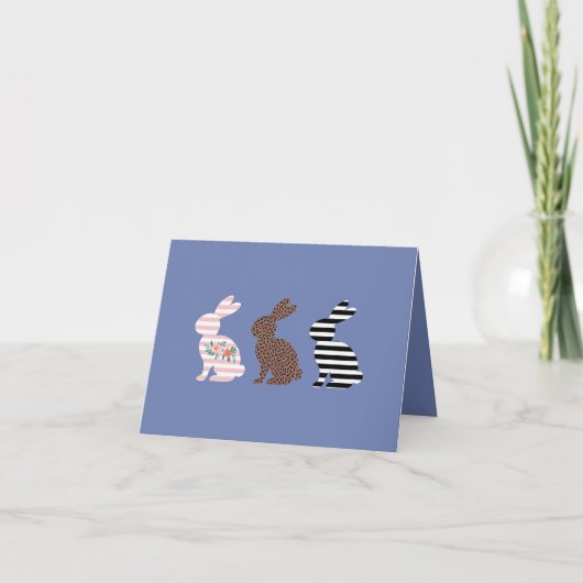 Happy Oaster Niedlich Osterleopard Bunny Rabbit Karte (Vorderseite)