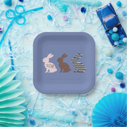 Happy Oaster Niedlich Osterleopard Bunny Rabbit Pappteller (Party)