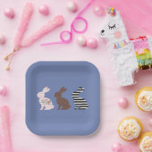 Happy Oaster Niedlich Osterleopard Bunny Rabbit Pappteller (Party)