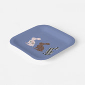 Happy Oaster Niedlich Osterleopard Bunny Rabbit Pappteller (Gewinkelt)