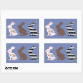 Happy Oaster Niedlich Osterleopard Bunny Rabbit Rechteckiger Aufkleber (Blatt)