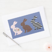 Happy Oaster Niedlich Osterleopard Bunny Rabbit Rechteckiger Aufkleber (Umschlag)