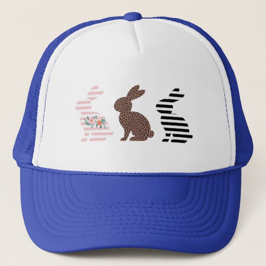 Happy Oaster Niedlich Osterleopard Bunny Rabbit Truckerkappe (Vorderseite)