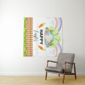 Happy Oaster Niedlich Pastellfarbenhintergrund Wandteppich (Beispiel (Horizontal))