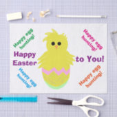 Happy Oaster Niedlich Pink Green Chick Gruß Seidenpapier (Handwerk)