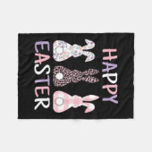 Happy Oaster Niedlich Pink Leopard Karierte Blume Fleecedecke (Vorderseite (Horizontal))