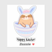 Happy Oaster Niedlich Sloth Individuelle Name Aufkleber (Blatt)