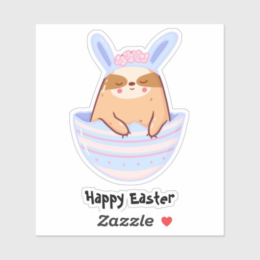 Happy Oaster Niedlich Sloth Individuelle Name Aufkleber (Blatt)