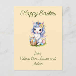 Happy Oaster Niedlich Unicorn Postkarte