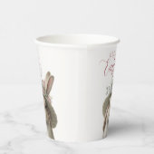 Happy Oaster Niedlich Watercolor Floral Bunny Rabb Pappbecher (Rechts)