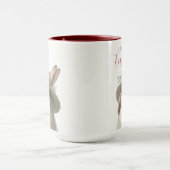 Happy Oaster Niedlich Watercolor Floral Bunny Rabb Tasse (Zentrum)