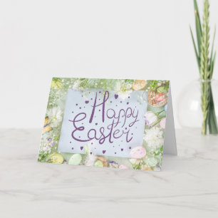 Happy Oaster Niedlich Watercolor Frühjahr Nature C Karte