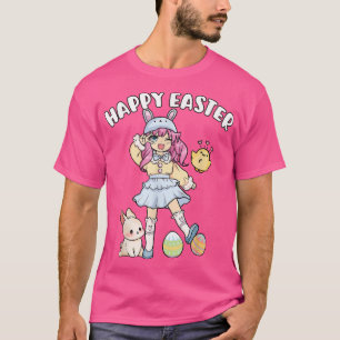 Happy Oaster - Niedliche Anime Girl Kawaii Ostern T-Shirt