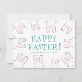 Happy Oaster niedliche Bunny Bonnes Custom Text Sp Feiertagskarte