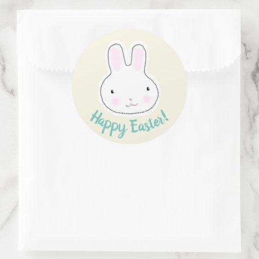Happy Oaster niedliche Bunny Creme angepasste mode Runder Aufkleber (Tasche)