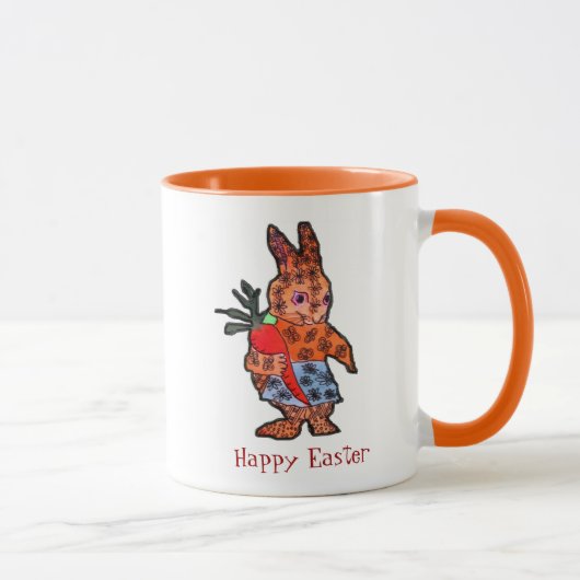 Happy Oaster niedliche Illustration Kinder Tasse (Rechts)