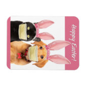 Happy Oaster Niedliche Katze und Hund in Covid Ges Magnet (Horizontal)