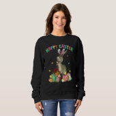 Happy Oaster Niedlicher Bunny Donkey mit Eierkörbe Sweatshirt (Vorne ganz)