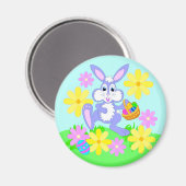 Happy Oaster Niedlicher Cartoon Kaninchen Blume Magnet (Vorderseite/Rückseite)