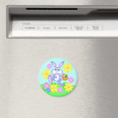 Happy Oaster Niedlicher Cartoon Kaninchen Blume Magnet (In Situ (Geschirrspüler))