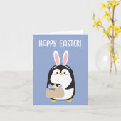 Happy Oaster niedlicher Pinguin mit sonnigen Ohren Karte (Gelbe Blume)