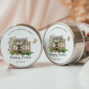 Happy Oaster Niedlicher Welppy Bunny Personalisi Runder Aufkleber