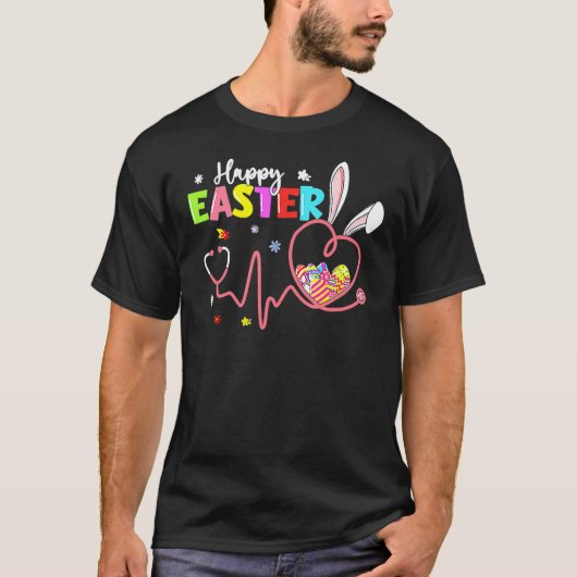 Happy Oaster Nurse Bunny Rabbit Eggs Stethoscope G T-Shirt (Vorderseite)