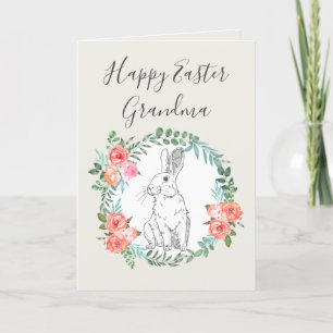 Happy Oaster Oma Bunny Floral Boho Coconut Feiertagskarte