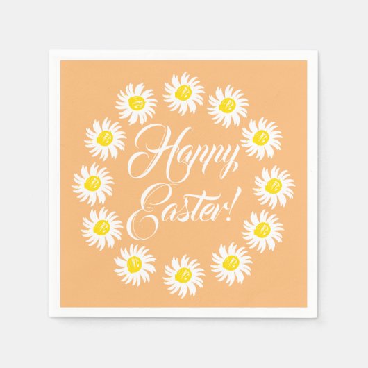 Happy Oaster Orange Drehbuch niedlich zärtlich frö Serviette (Vorderseite)