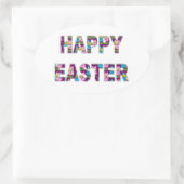 Happy Oaster Ovaler Aufkleber (Tasche)