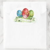 Happy Oaster Ovaler Aufkleber (Tasche)
