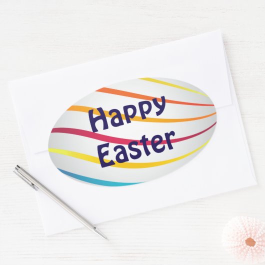 Happy Oaster Ovaler Aufkleber (Umschlag)