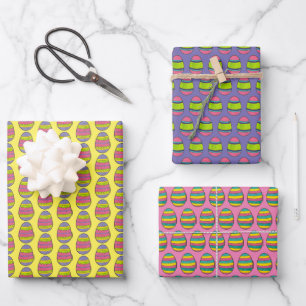 Happy Oaster Painted Eggs Basket Egg Hunt Geschenkpapier Set