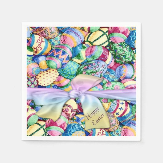 Happy Oaster Painted Eggs Napkins Serviette (Vorderseite)