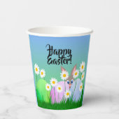 Happy Oaster Paper Cup Peeking Bunny Colorful Pappbecher (Rückseite)